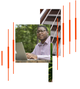 african american man on a laptop